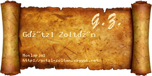 Götzl Zoltán névjegykártya